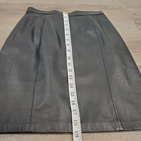 Vintage I.O.U Black Leather Mini Skirt Sz 7 / 8 - Picture 6 of 9
